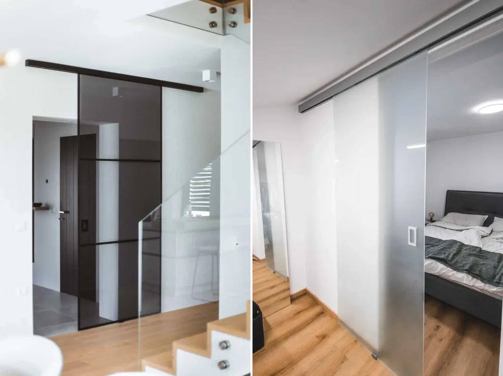 Moderna Drsna Steklena Vrata Za Notranje Prostore Steklarstvo Zelko