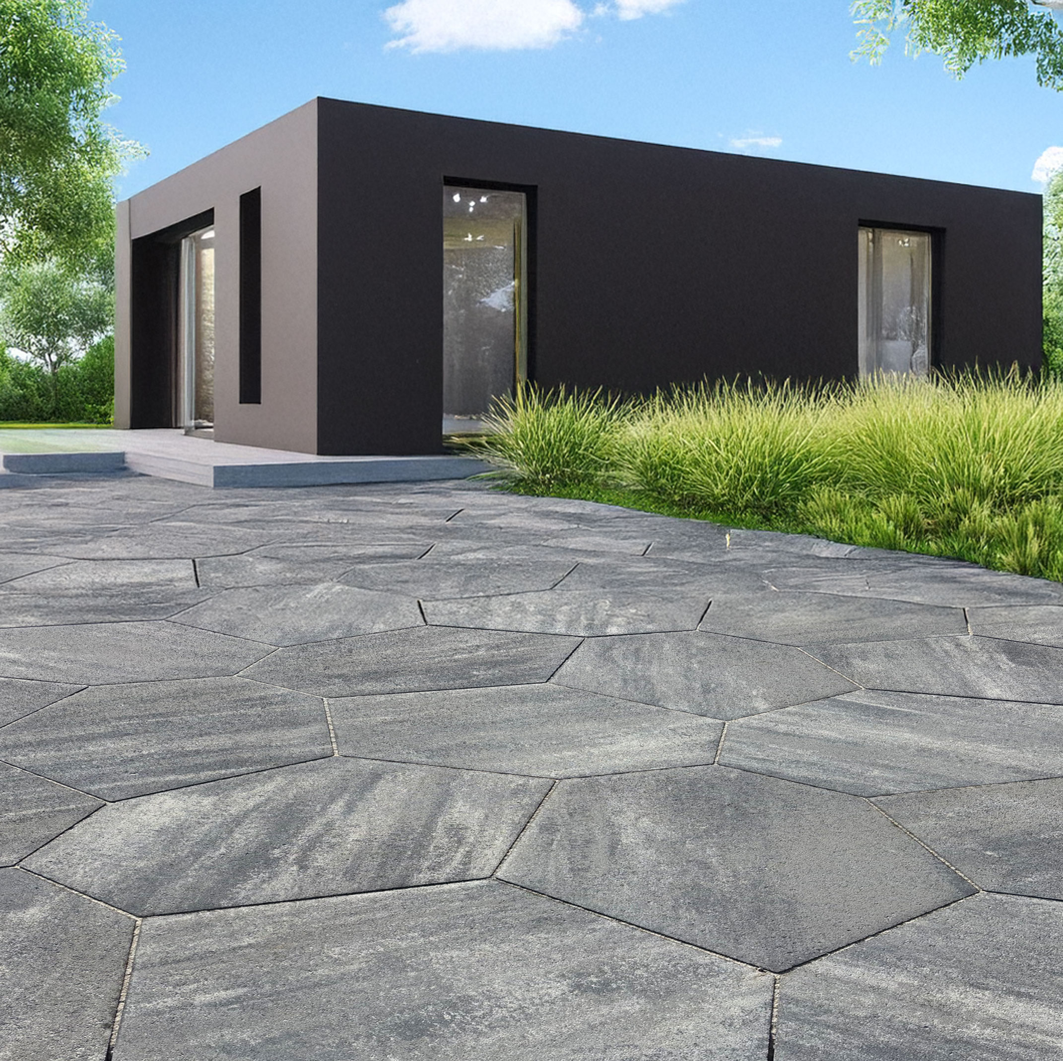 Betonska plošča Grosseto 70, MIX 50 Sfumature grigio – bela, siva, črna