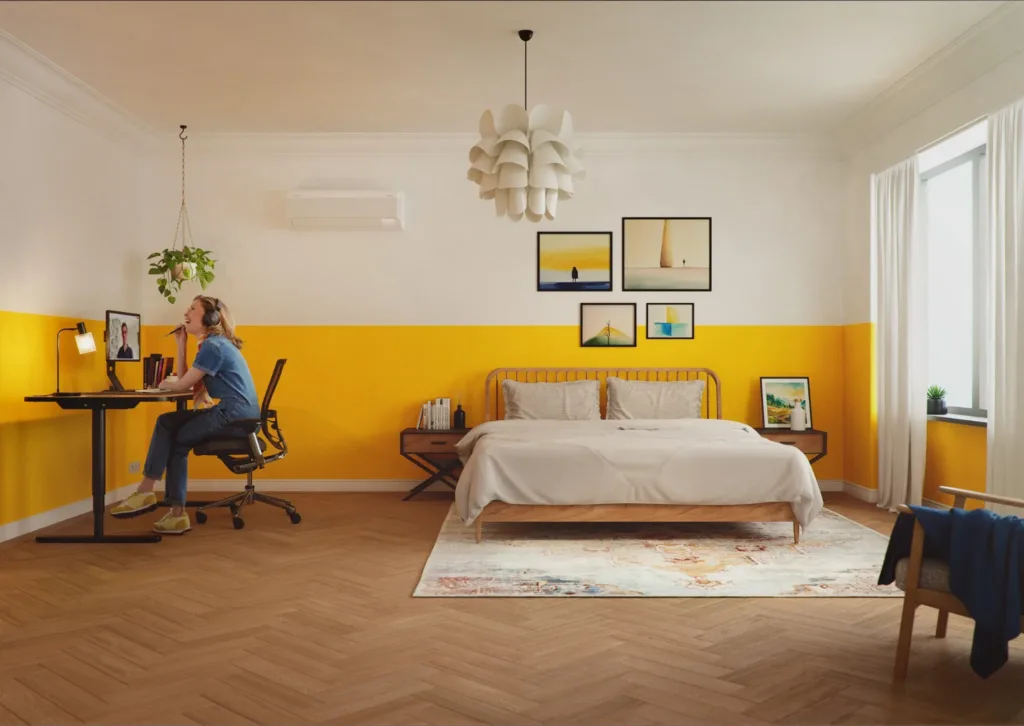 Klimatska naprava Samsung WindFree v spalnici – tiho in učinkovito delovanje Klimatska Naprava Pametni Dom Spalnica