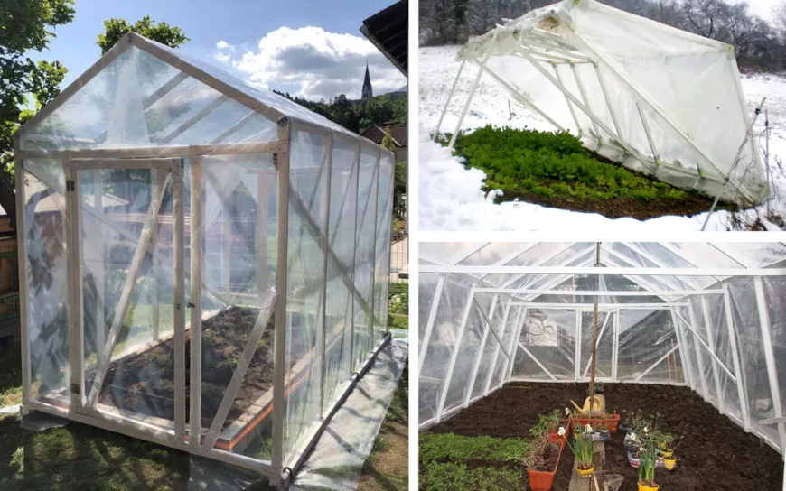 Rastlinjaki Topla Greda Profilplast Velikosti Zelenjava Pozimi