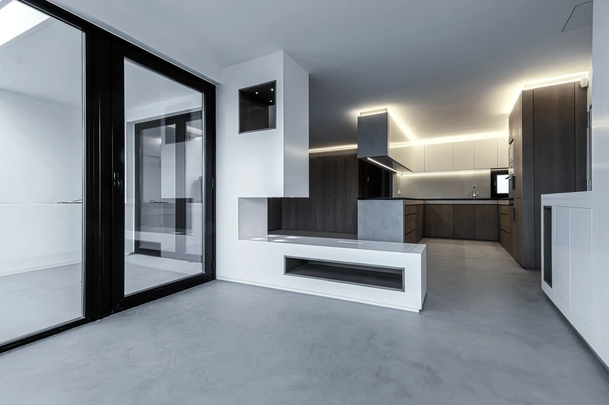 Mikrocement Cementec Kuhinja Tla Sodobno