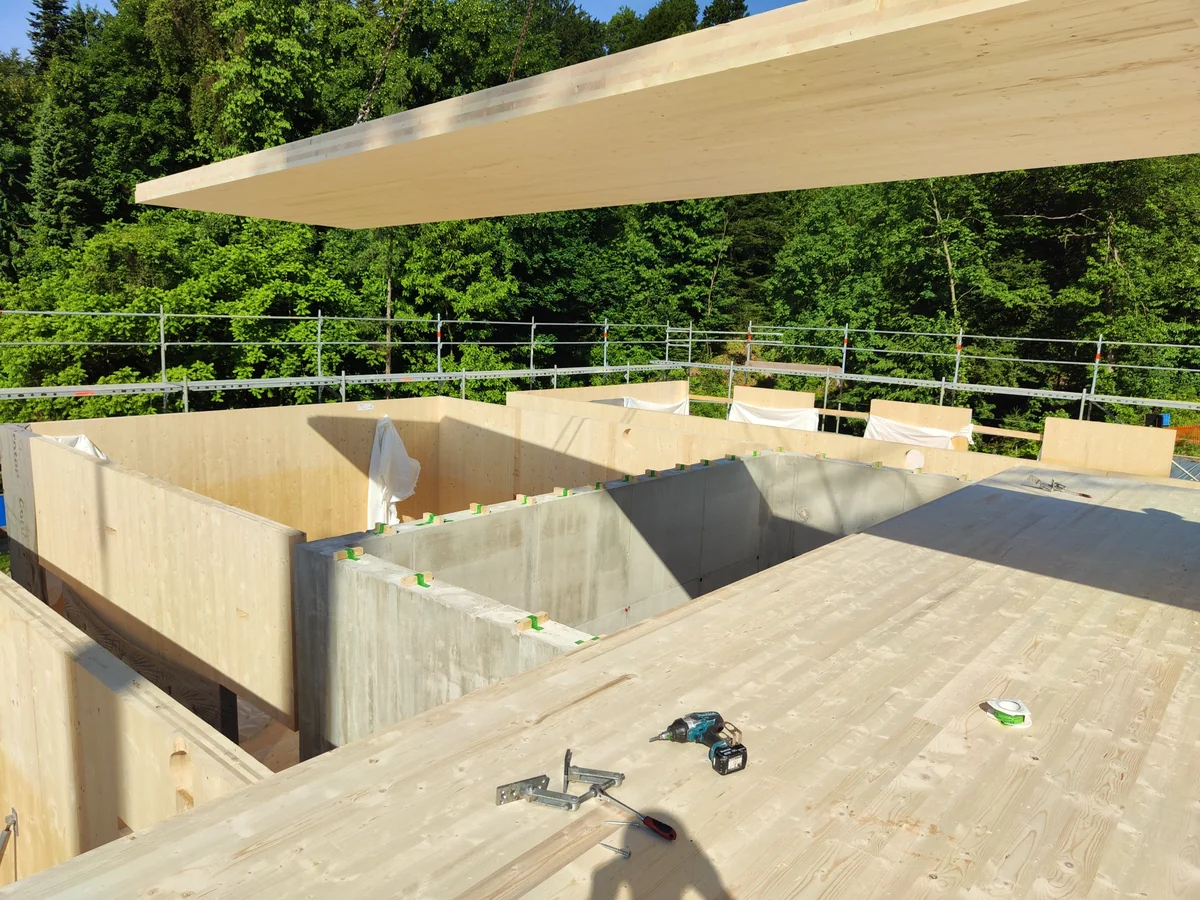 Hibridna Ab Clt Konstrukcija Cbd Masivna Lesena Gradnja