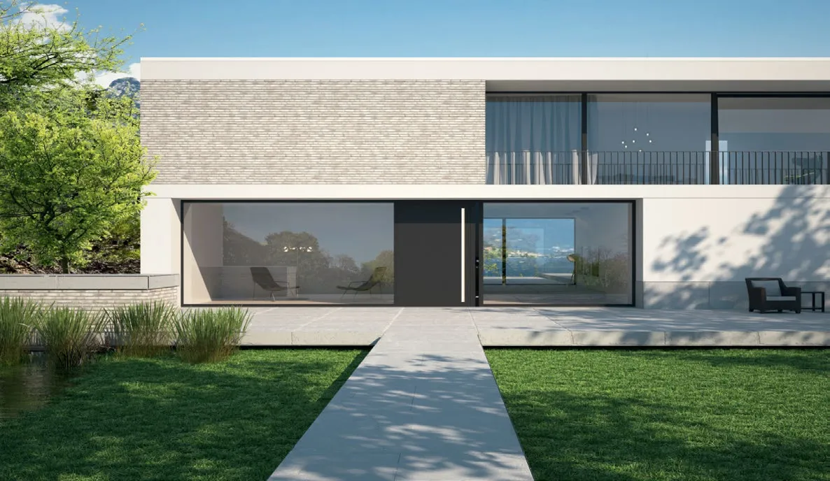 Slatin Okna Drsni Sistemi Vhodna Vrata Modern Hisa